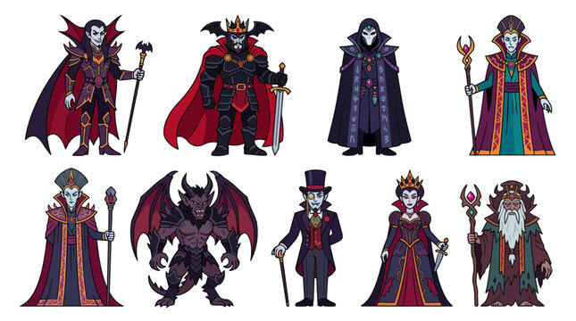 Elegant vampire and demonic character sprites.