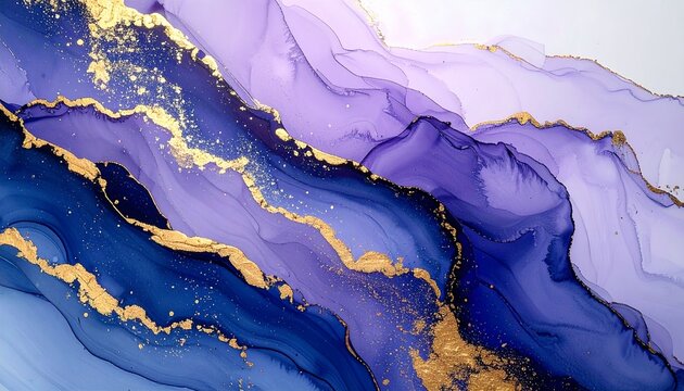 Elegant Abstract Fluid Art with Gold Accents