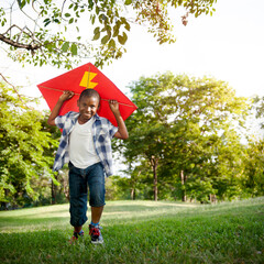 Naklejka premium Kite Kid Child Casual Cheerful Leisure Outdoors Concept