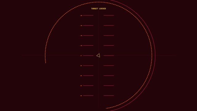 Futuristic sniper scope interface overlay featuring target locked indicators and glowing precision crosshair marking system elements