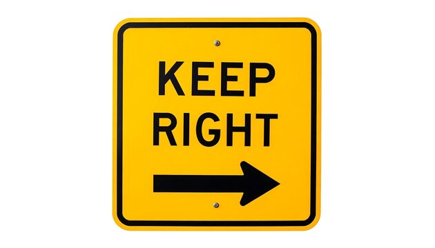 Keep Right Traffic Sign Arrow Pointing Right.