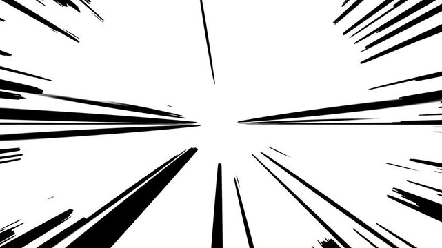Black and white manga style speed lines dynamic background for comic book motion.