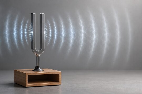 Tuning Fork Resonance and Sound Pressure Wave Visualization