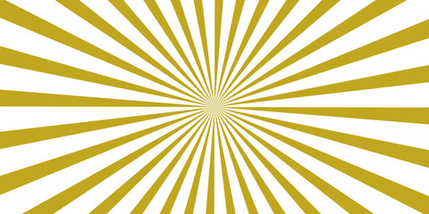 Fototapeta premium A radiant burst of golden sun rays emanates from the center against a clean white background, creating a dynamic and energetic visual effect.