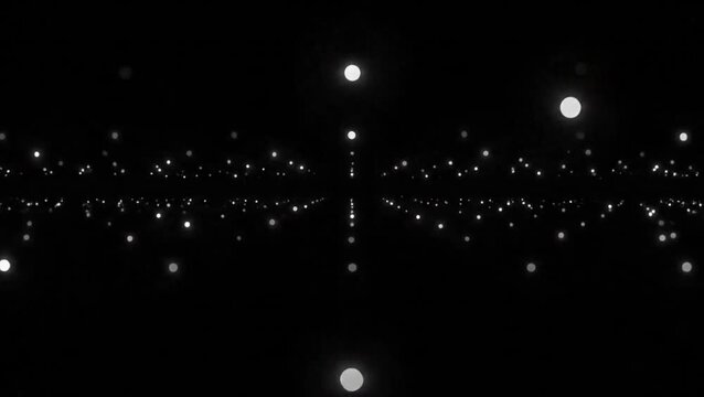 Abstract digital background with glowing white dots receding into an infinite dark space.