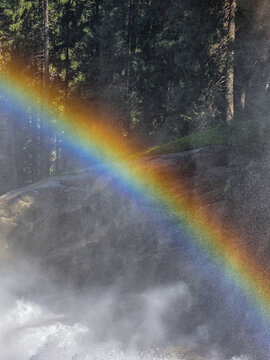 rainbow in the spray of a waterfall