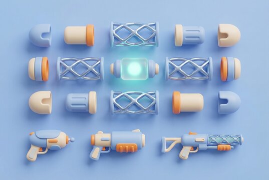 Customizable Building Set With Geometric Toy Parts And Mechanical Connectors