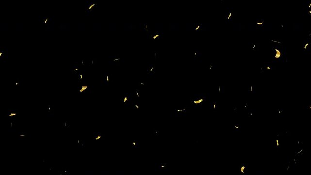 metallic colorful gold confetti party popper.Blast Realistic On Transparent.alpha matte channel 4K loop background movie.