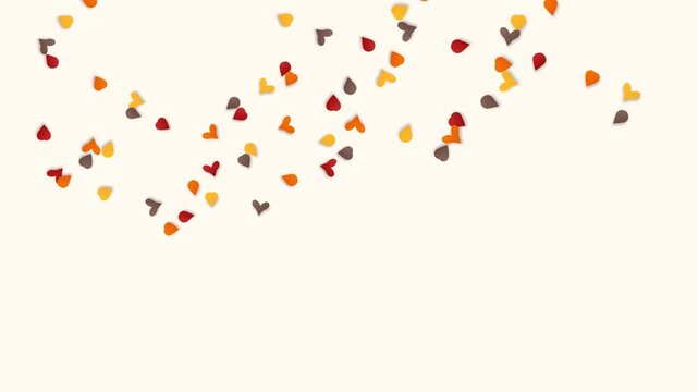 Heart-Shaped Fall Leaves Motion Graphic Forming a Circle Around the Word Autumn for Seasonal Design