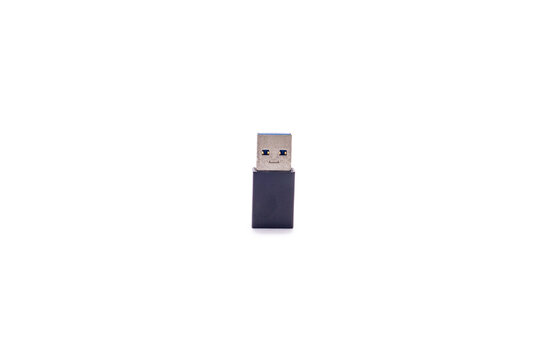 Black USB-C to USB-A Adapter Isolated on White
