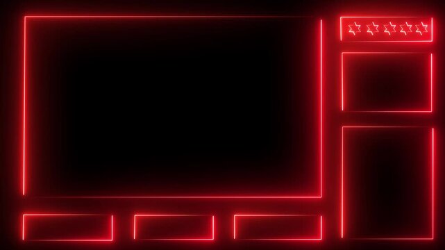 Digital Glowing neon Intermission Stream Overlay Animated. Neon Sign looping face cam and chat for live streaming .face am gamer graphic, interface Intermission Neon Sign icon 4k video.