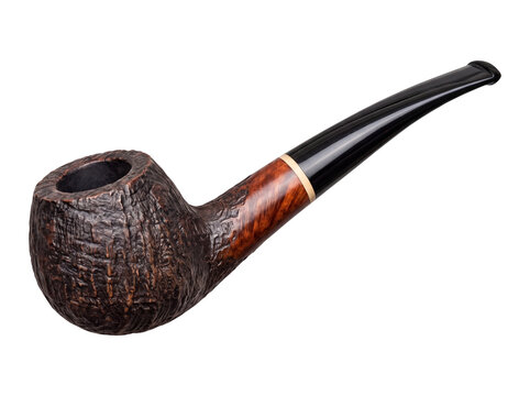 Rustic Briar Wood Smoking Pipe Isolated on Transparent Background