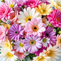 Obraz premium Whimsical Spring Bloom bouquet with assorted flowers in soft pastel hues, ||floral design, events