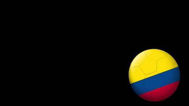 Bouncing Soccer Balls with Yellow Blue and Red Colors on Black Background