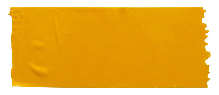 Yellow adhesive tape isolated on white background