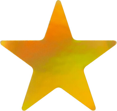 Shiny Holographic Foil Star Icon Isolated on White Background