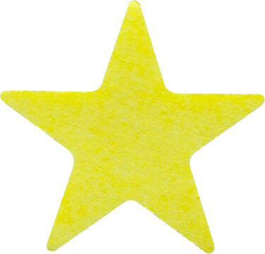 Yellow Star Sticker Isolated on White Background