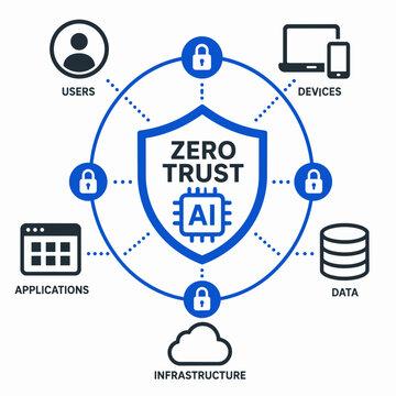 Digital Trust Concept Illustration with AI and Data Security Elements