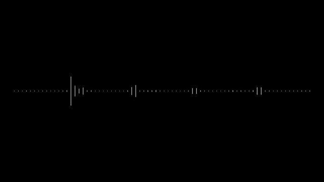 Music bar Sound line audio wave visualization voice record video on black background. Sound wave or frequency digital movement. Classic graphic sound equalizer. Audio waveform spectrum 4k.