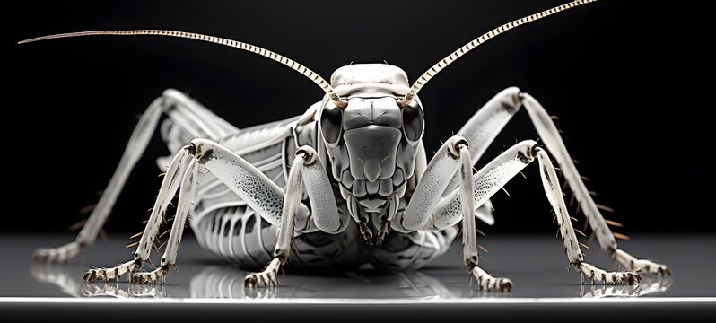 art of GrassHopper a black and white high contrast full body,generative AI