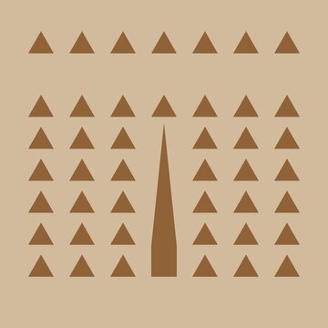 Diriyah Inspired Series &ndash; Geometric Triangle Facade with Central Spire in Mud Brick on Diriyah Earth