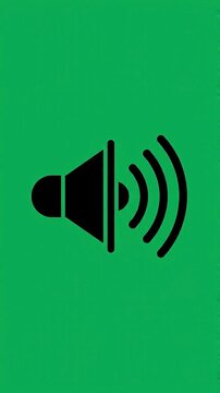 Staccato Speaker Wave Arcs With Rhythmic Percussive Green Screen Animation.