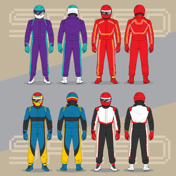 Racing Driver Suit Character Set