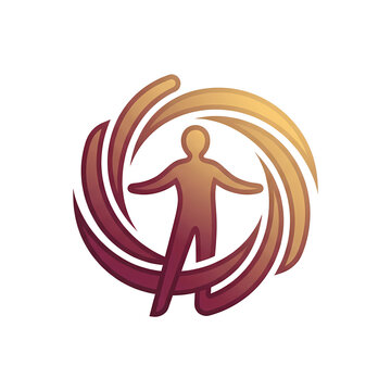 Abstract human figure in a swirling vortex of warm colors, representing personal growth and transformation.
