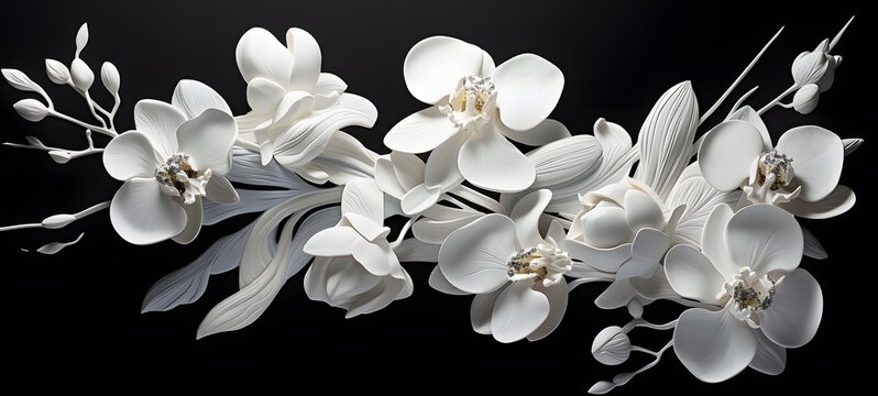 art of orchid a black and white high contrast ,generative AI