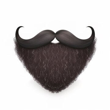 Black Beard and Moustache Isolated Silhouette