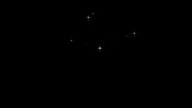 4k luxury magic glitter sparkle line trail, glowing white star particles burst, fantasy fairy dust wand motion, twinkling star shimmer effect, cartoon doodle overlay animation on dark black background