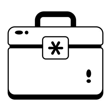 Blue veterinary first-aid case with a medical symbol.