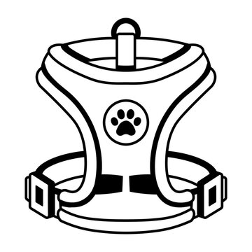 A pink and blue adjustable body harness for a pet.