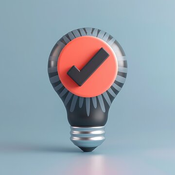 Light bulb icon with check mark