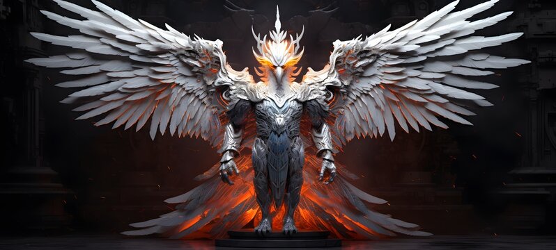 white garuda humanidad full body,generative AI
