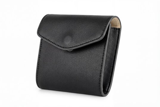 Compact Synthetic Leather Accessory Pouch Featuring Secure Snap Fastener