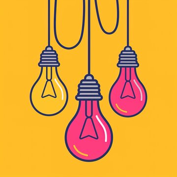 Hanging light bulbs with creative ideas