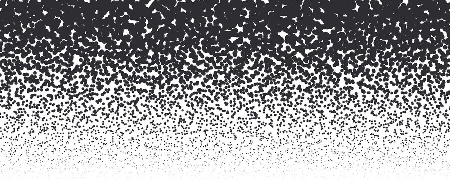 Noise grain background, pointillism dots gradient or dotwork pattern, vector stipple effect. Grain noise halftone or grainy texture or dotwork grain noise