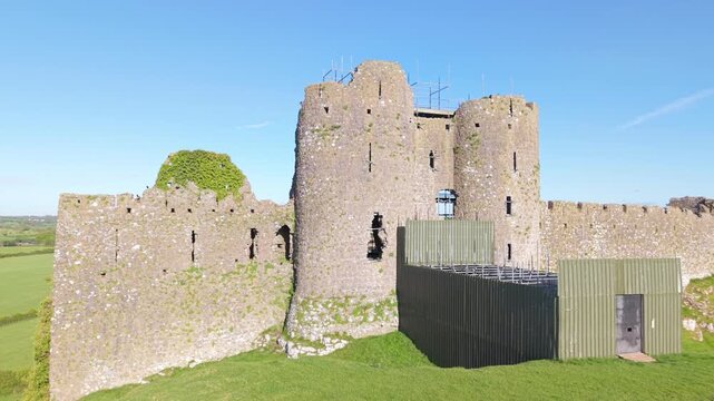 Maintenance work at closed Castle Roche Dundalk Ireland