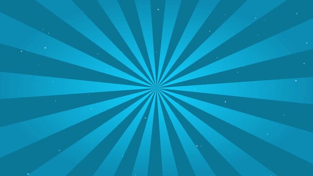 Blue sunburst background with radial ray lines in retro comic book style vector illustration