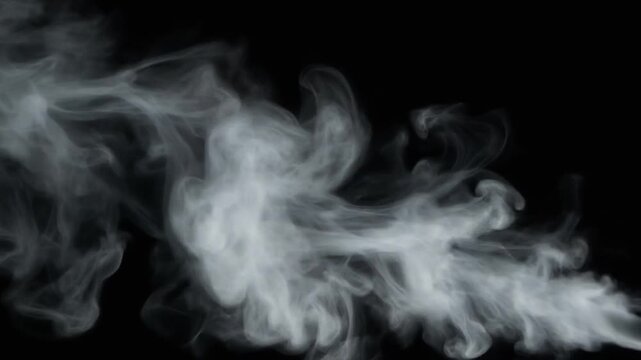 Delicate white smoke clouds slowly expanding and dissolving in the air. Captured in macro cinematic style, perfect for atmospheric and abstract visual effects.