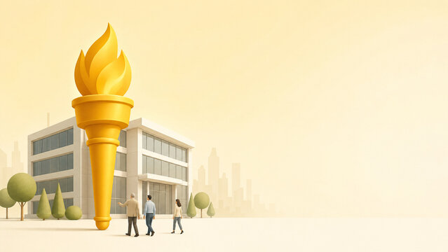 Mentoring concept with torch icon