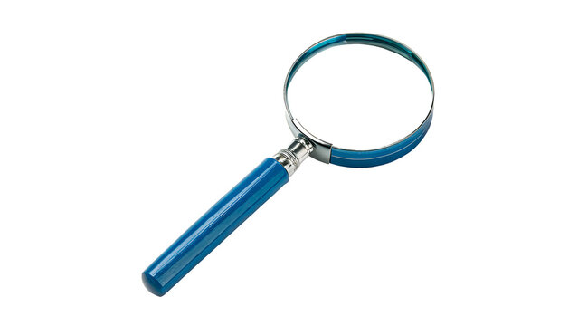 Classic blue magnifying glass loupe tool isolated on a white background optics icon