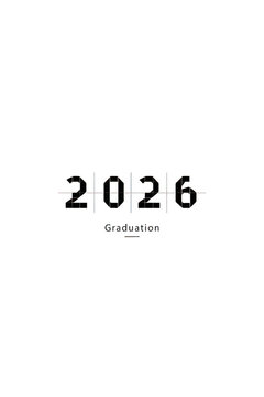 The year 2026 written in modular block style typography