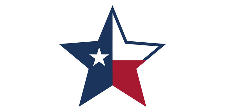 Texas state pride symbol featuring star and flag colors for regional branding and graphic design projects.