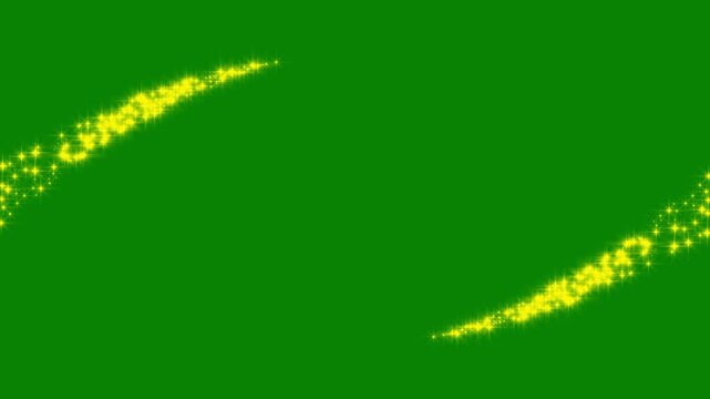 Chroma key dual swirling yellow magic stardust trails 4K loop with converging particle ring animation