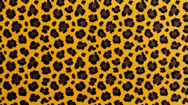 Seamless yellow leopard print pattern animal skin texture