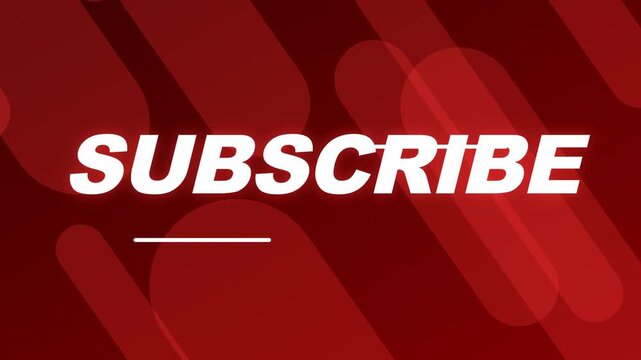 Modern subscribe button graphic on a dark blue background with dynamic abstract diagonal lines