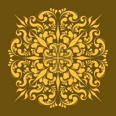 Fototapeta premium Luxury golden mandala pattern background, elegant traditional decorative ornament