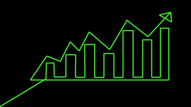 Line business growth money one continuous finance art graph financial icon coin single. Growth one line money chart sketch cash concept hand investment business arrow 4k video
